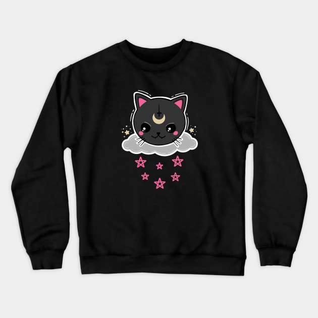 Familiar Cat Crewneck Sweatshirt by Sasyall